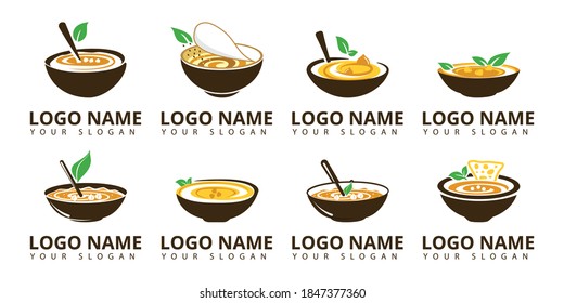 Hummus Vegetable and Meat Dishes With Donuts Logo Design