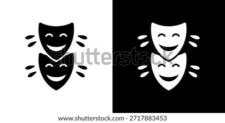 Humor icon black and white filled.