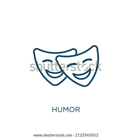 humor icon. Thin linear humor outline icon isolated on white background. Line vector humor sign, symbol for web and mobile