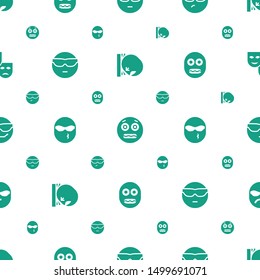 humor icons pattern seamless white background. Included editable filled heat the wall emot, shocked emoji, cool emot in sunglasses, mask icons. humor icons for web and mobile.