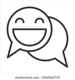 Humor Outline Icon Vector Illustration