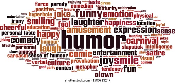 Humor word cloud concept. Collage made of words about humor. Vector illustration 