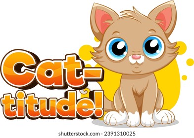 A humorous cartoon illustration showcasing the sassy attitude of a cat