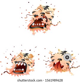 Humorous and comic character set of gradient colors