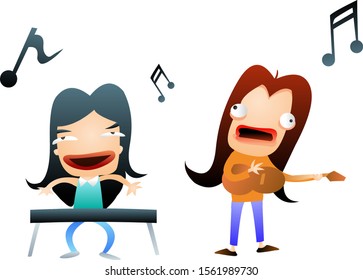 Humorous and comic character set of gradient colors