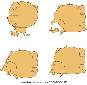 Humorous and comical character, illustration set.