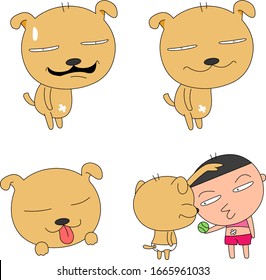 Humorous and comical character, illustration set.