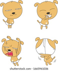 Humorous and comical character, illustration set.