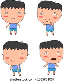 Humorous and comical character, illustration set.