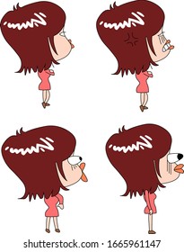 Humorous and comical character, illustration set.