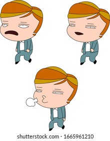 Humorous and comical character, illustration set.