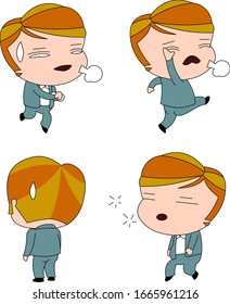 Humorous and comical character, illustration set.