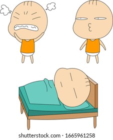 Humorous and comical character, illustration set.