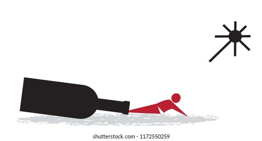 humorous concept with drunken personage