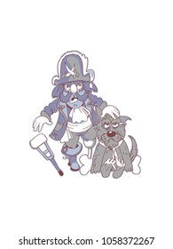 humorous image of a pirate with a dog
