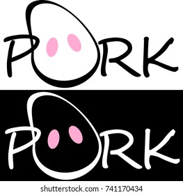 humorous inscription of pork / piglets / business logo