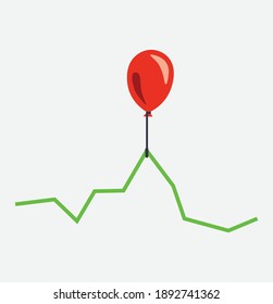 Humorous interest rate effect, high stock market jump, economic concept of false growth and prosperity, compound growth schedule.