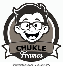 Logotipo humorístico para Quadros de Chuckle no fundo branco
