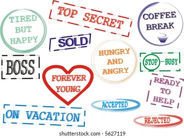 Humorous office stamps