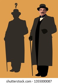 Humorous picture of famous detective. Vector illustration