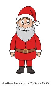 Humorous Santa Claus illustration featuring a jolly expression and playful Christmas elements.