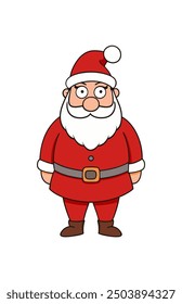 Humorous Santa Claus illustration featuring a jolly expression and playful Christmas elements.