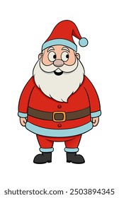 Humorous Santa Claus illustration featuring a jolly expression and playful Christmas elements.