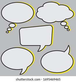 Humorous speech bubble in various forms.