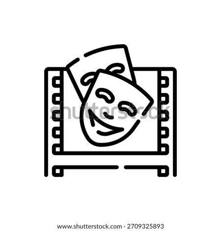 Humorous vector icon for comedy genre, suitable for entertainment, theater, and laughter themes