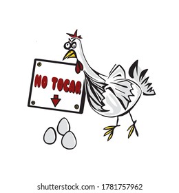 humorous vector illustration of animal with the words do not touch in spanish.