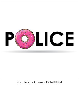 Humorous vector illustration with donut and text