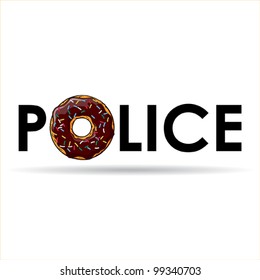 Humorous vector illustration with donut and text