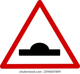 Hump ahead warning icon, speed bump vector sign, vector and not AI. Replaceable vector design.