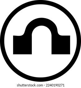 Hump bridge icon symbol. vector trendy style illustration on white background..eps