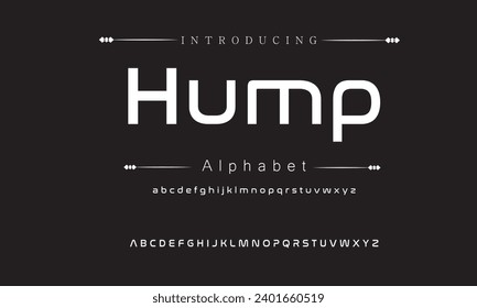 Hump Modern Bold Font. Sans Serif Font. Regular Italic Uppercase Lowercase Typography urban style alphabet fonts for fashion, sport, technology, digital, movie, logo design, vector illustration