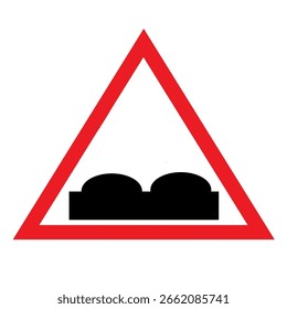 sinal de estrada corcunda ou áspera regras de trânsito símbolo de símbolo ilustração design