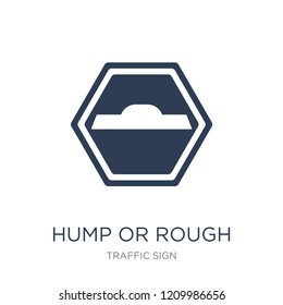 hump or rough sign icon. Trendy flat vector hump or rough sign icon on white background from traffic sign collection, vector illustration can be use for web and mobile, eps10