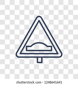 hump or rough sign icon. Trendy linear hump or rough sign logo concept on transparent background from Traffic Signs collection - Powered by Shutterstock - Get 15% off with code: PIKWIZARD15