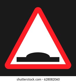 Hump Sign flat icon, Traffic and road sign, vector graphics, a solid pattern on a black background, eps 10