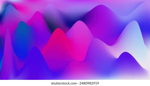Hump surface gradient wavy vector background fluid colors. Cool hump gradient graphic design. Modern futuristic background.