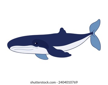 humpback sealife animal illustration isolated