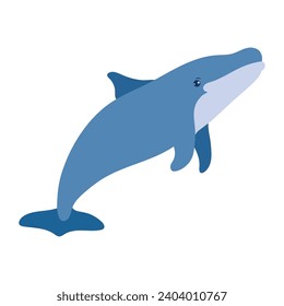 humpback sealife cartoon illustration isolated