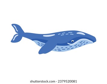 humpback sealife cute illustration vector isolated