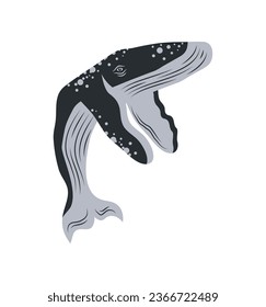humpback sealife huge isolated icon