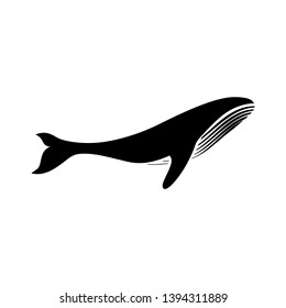 humpback whale, abstract vector logo icon