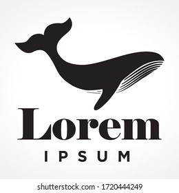 humpback whale, abstract vector logo template
