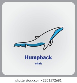 Diseño vectorial del logotipo de los animales de ballena jorobada.
