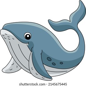 Humpback Whale Cartoon Colored Clipart 
