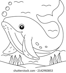 Humpback Whale Coloring Page for Kids