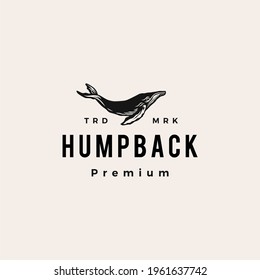 humpback whale hipster vintage logo vector icon illustration